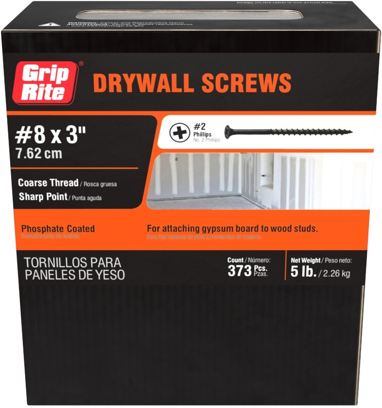 #8 x 3-in Bugle Coarse Thread Drywall Screws 5-lb 373 -Pack