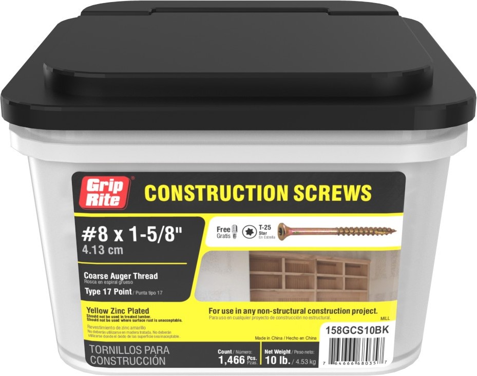 #8 x 1-5/8-in Yellow zinc Interior Trim screws 1466 -Per Box