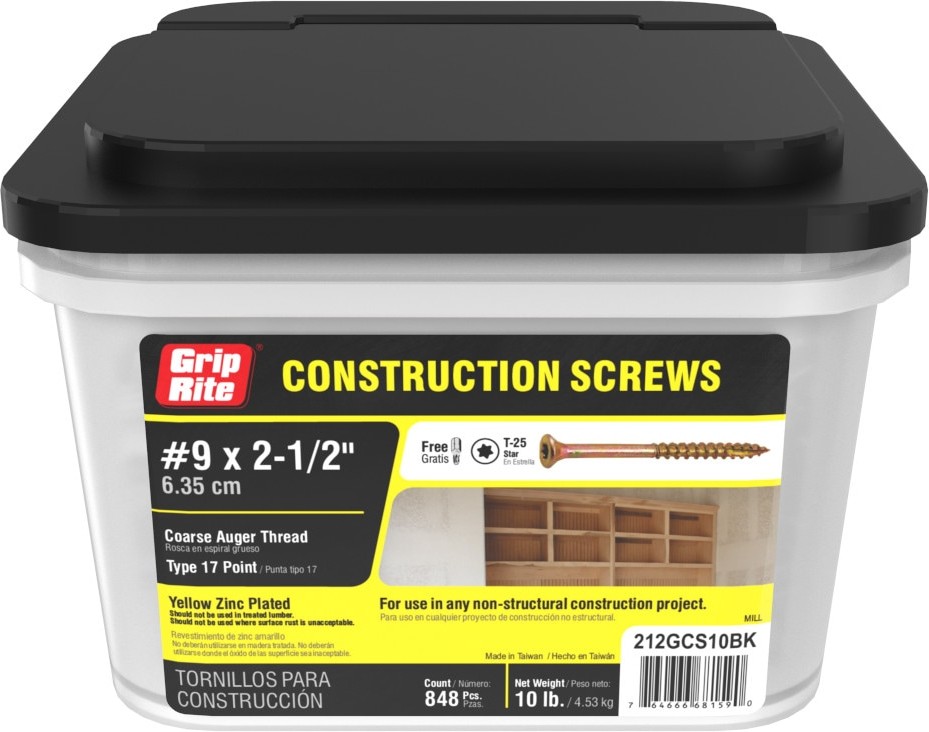 #9 x 2-1/2-in Yellow zinc Interior Trim screws 848 -Per Box