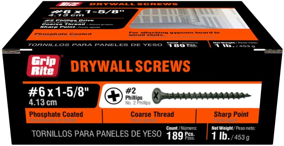 #6 x 1-5/8-in Bugle Coarse Thread Drywall Screws 1-lb 189 -Pack
