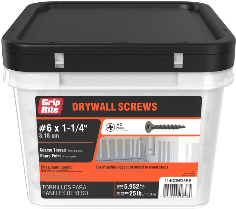 #6 x 1-1/4-in Bugle Coarse Thread Drywall Screws 25-lb 5952 -Pack