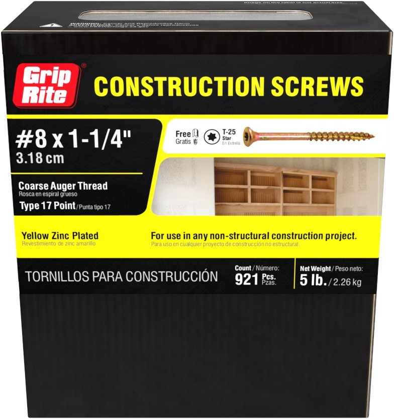 #8 x 1-1/4-in Yellow zinc Interior Trim screws 921 -Per Box