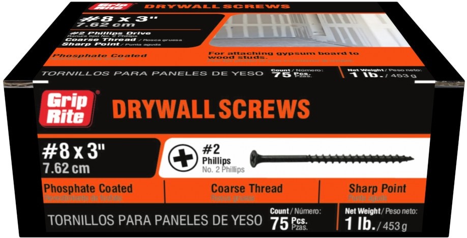 #8 x 3-in Bugle Coarse Thread Drywall Screws 1-lb 75 -Pack