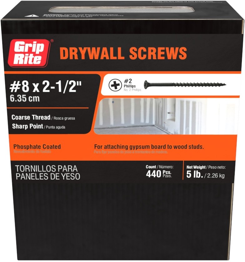 #8 x 2-1/2-in Bugle Coarse Thread Drywall Screws 5-lb 440 -Pack