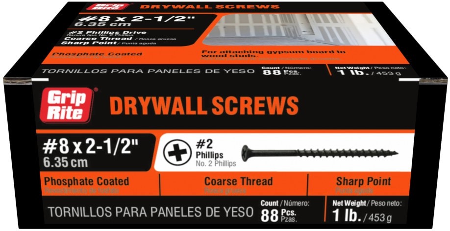 #8 x 2-1/2-in Bugle Coarse Thread Drywall Screws 1-lb 88 -Pack