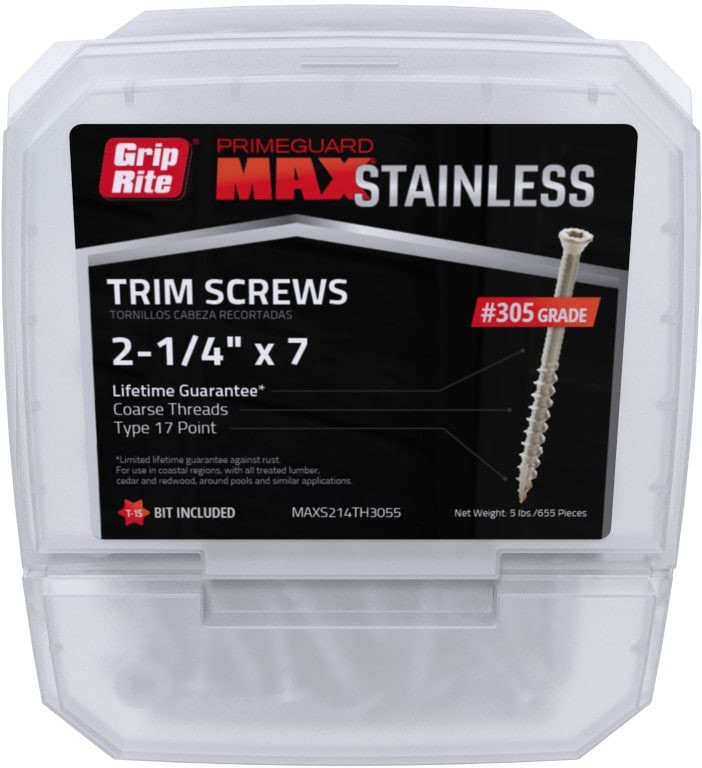 PrimeGuard Max # #7 x 2-1/4-in Stainless steel Interior Trim screws 690 -Per Box