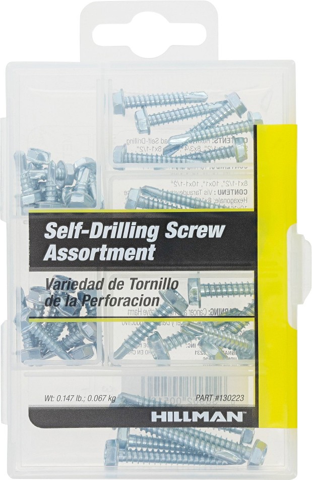 5.8 Inch Silver Washers Hex washer self-drilling screw assortment kit Kit 39 -Pack