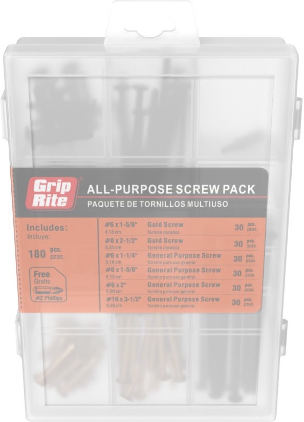 Inch Multiple colors/finishes Screws Assorted Interior Screw Kit Kit 170 -Pack