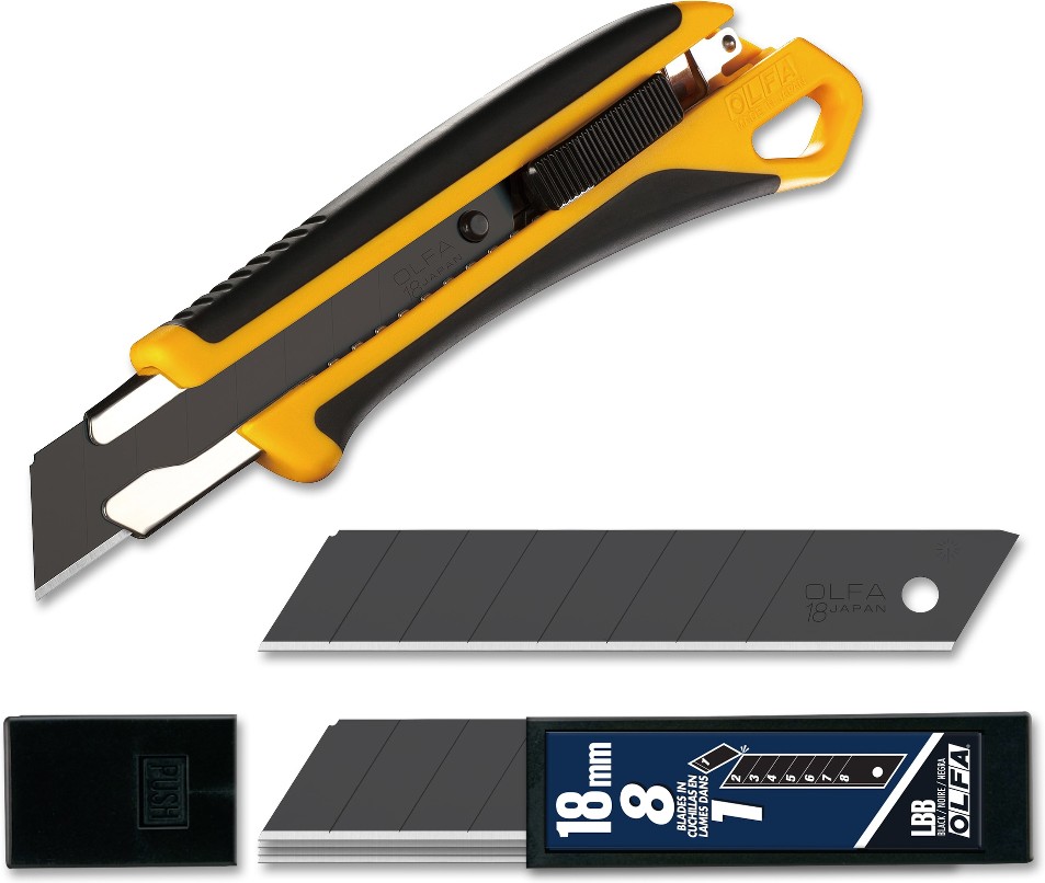 18mm 6 -Blade Retractable Utility Knife (with Snap-Off Blade)