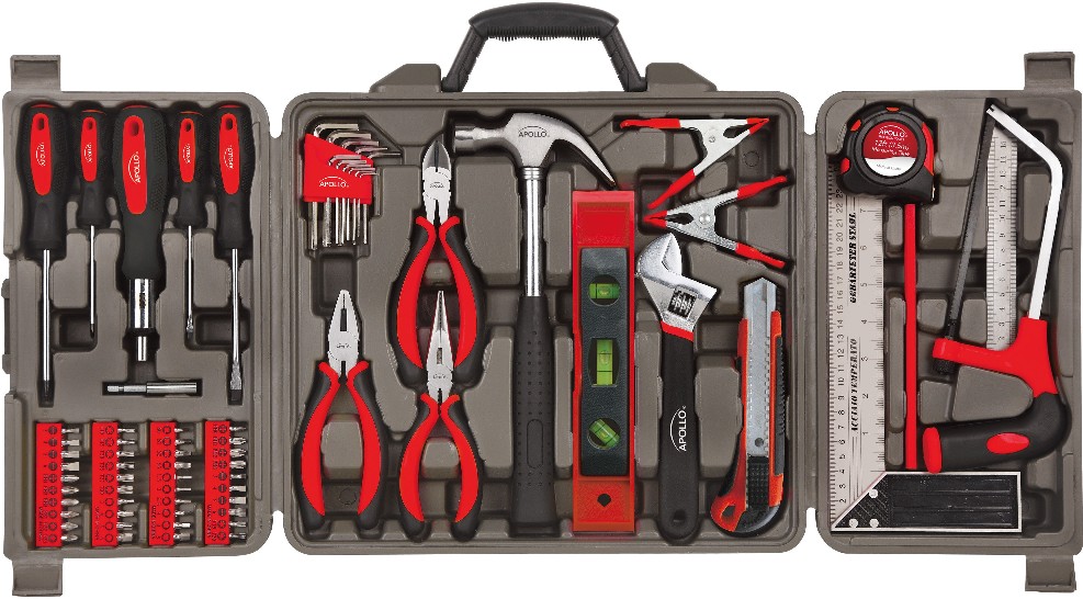 71 -Piece Red Household Tool Set with Hard Case