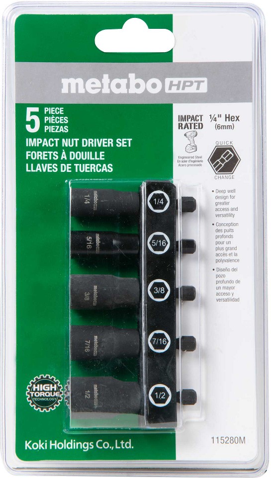 5 -Piece Standard (SAE) Hex Nut Driver Set