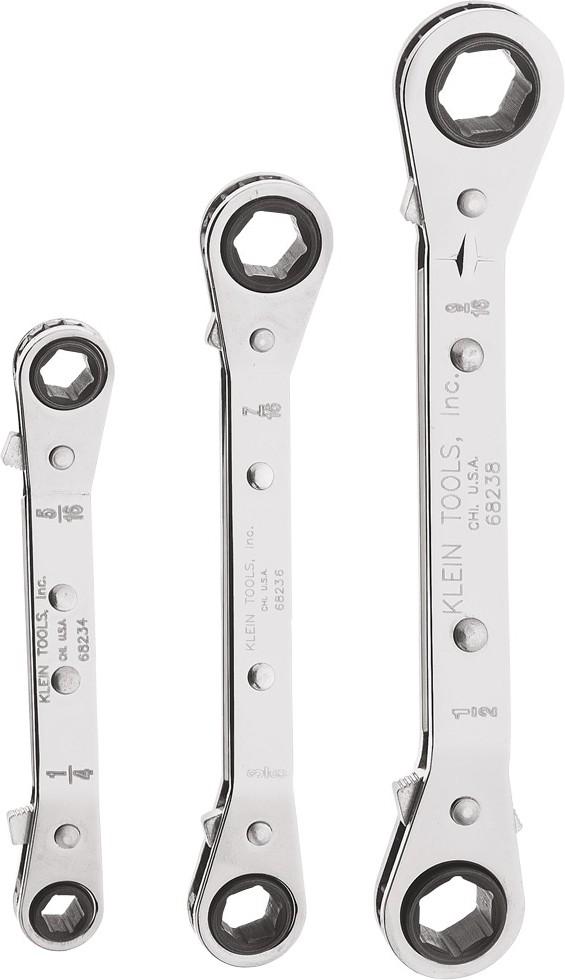 Reversible Ratcheting Box Wrench Set, 3-Piece