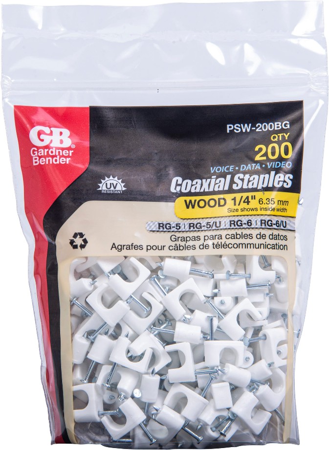 1/4-in Plastic Low-voltage Cable Staple 200 -Pack