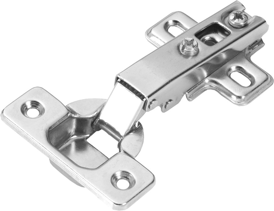 105-Degree Full Overlay Concealed Self-Closing Polished Nickel Cabinet Hinge,
