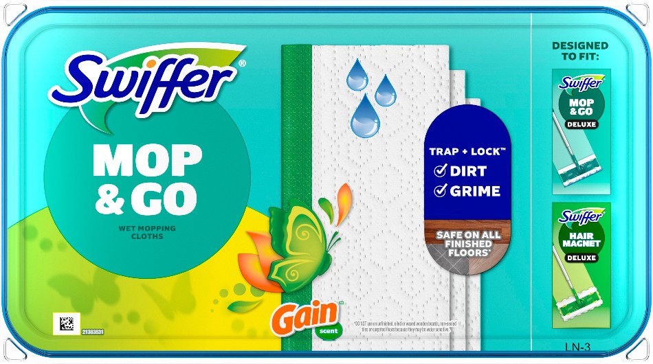 Sweeper Wet Mopping Cloths Gain Microfiber Refill 24 -Pack