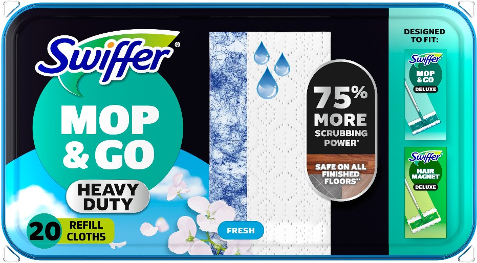 Sweeper Heavy Duty Wet Mopping Cloths Multi Surface Fresh Microfiber Refill 20 -Pack