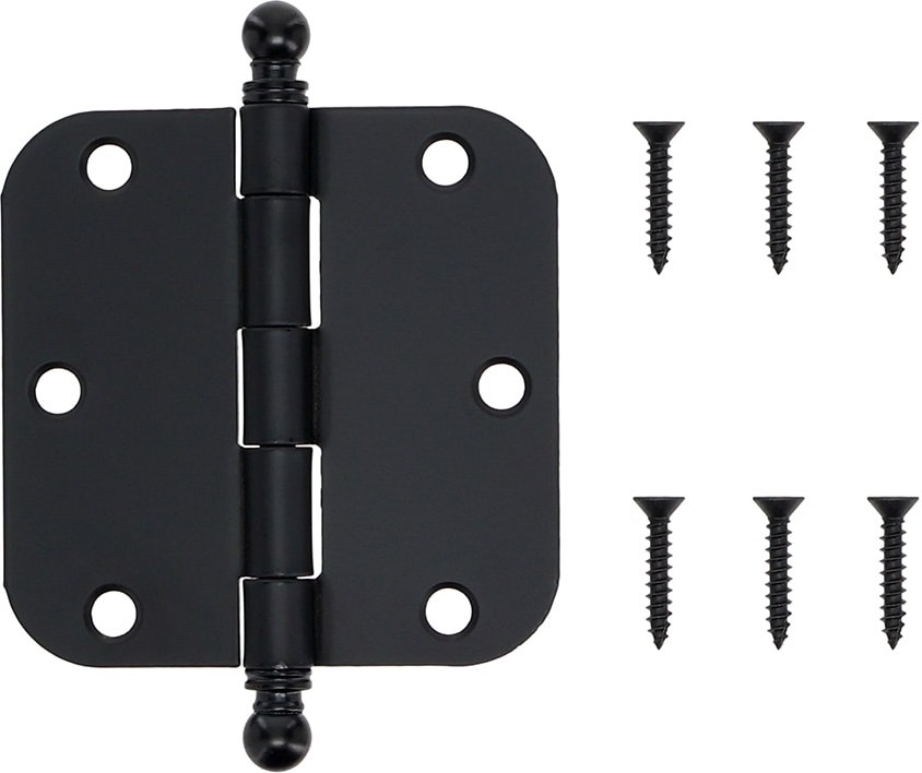 3-1/2-in H x 5/8-in Radius Matte Black Mortise Interior Door Hinge 3 -Pack