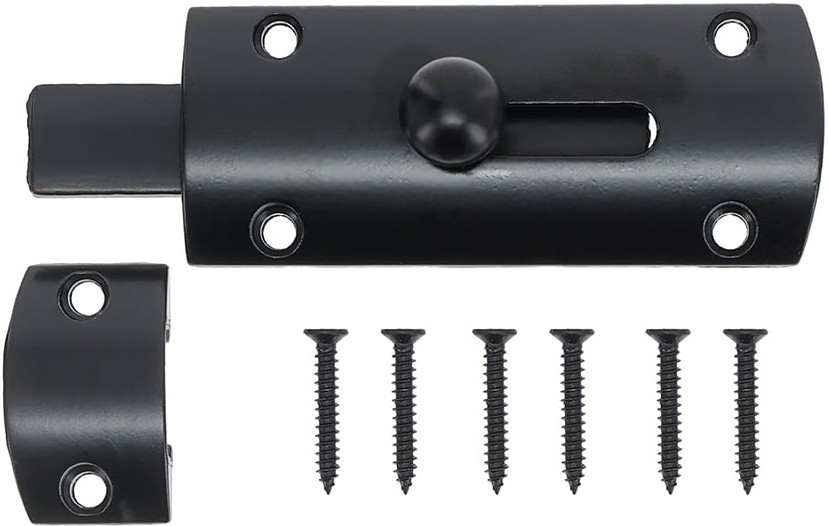 4-in Black Steel Barrel Bolt