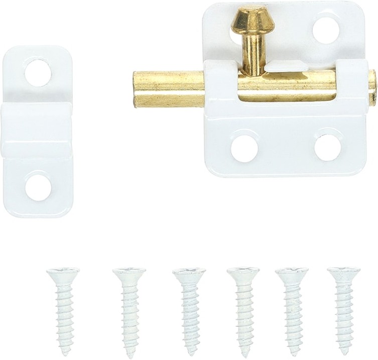 2-in White Steel Barrel Bolt