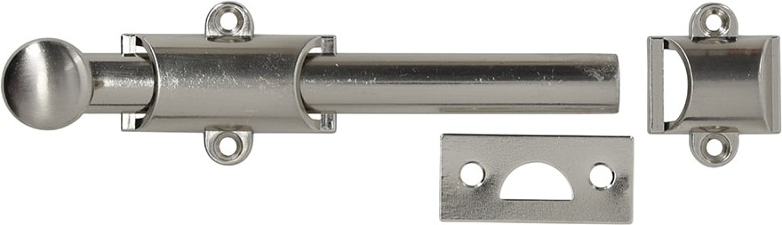 6-in Satin nickel Steel Surface Bolt