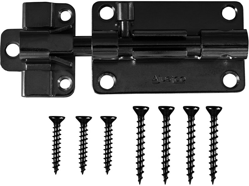 4-in Black Steel Barrel Bolt
