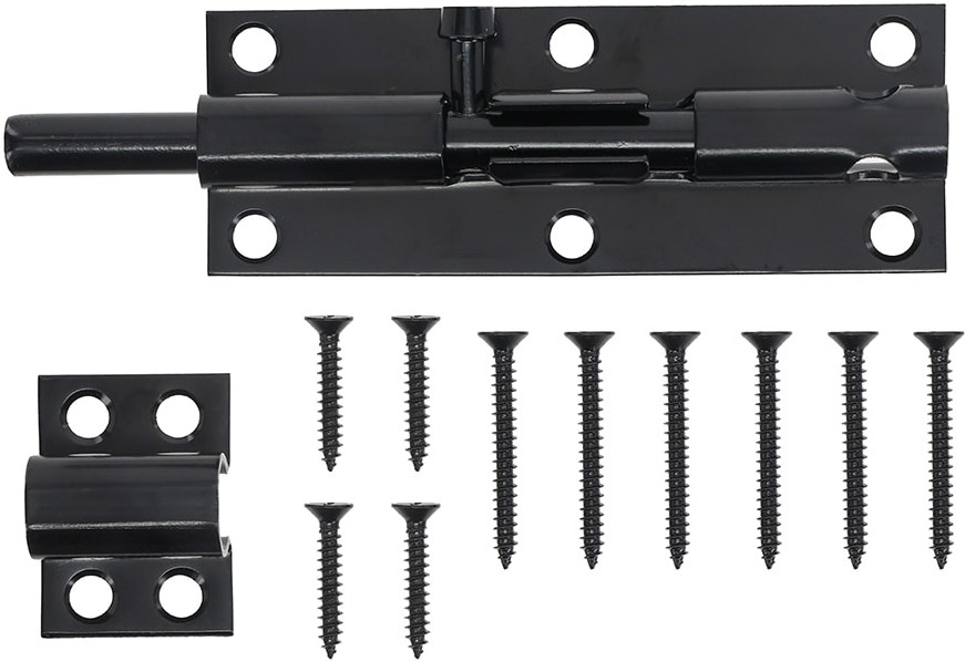6-in Black Steel Lockable Barrel Bolt