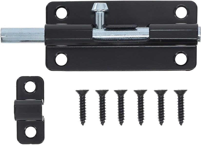 4-in Black Steel Barrel Bolt