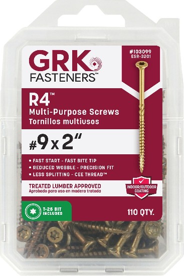 R4 #9 x 2-in Polymer Exterior Multi-material screws 110 -Per Box