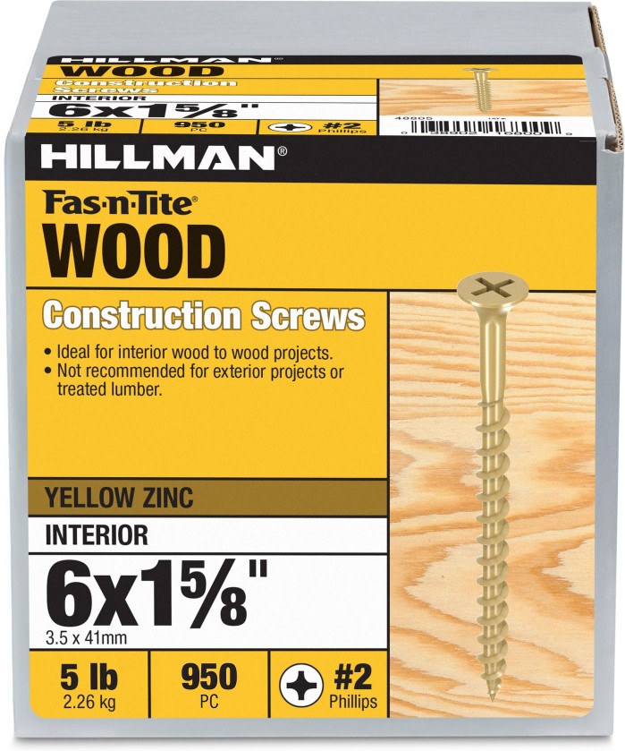 #6 x 1-5/8-in Yellow zinc Interior Construction screws