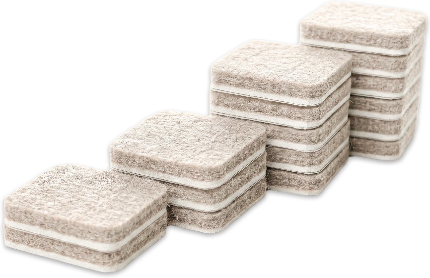 16 -Pack 1-in Beige Square Felt furniture pads