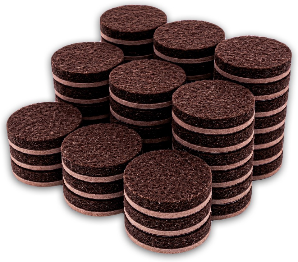 48 -Pack 1-in Brown Round Felt furniture pads
