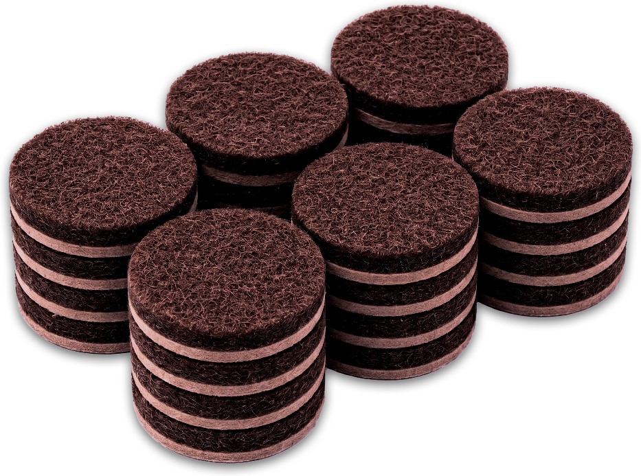 24 -Pack 1-1/2-in Brown Round Felt furniture pads