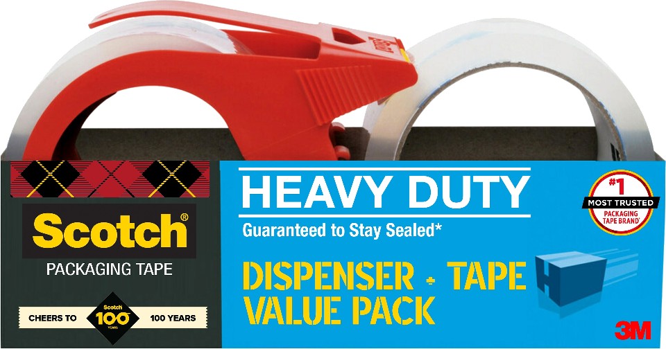 2 -Pack 1.88-in x 54.6-yd Heavy Duty Shipping Packaging tape Dispenser Included