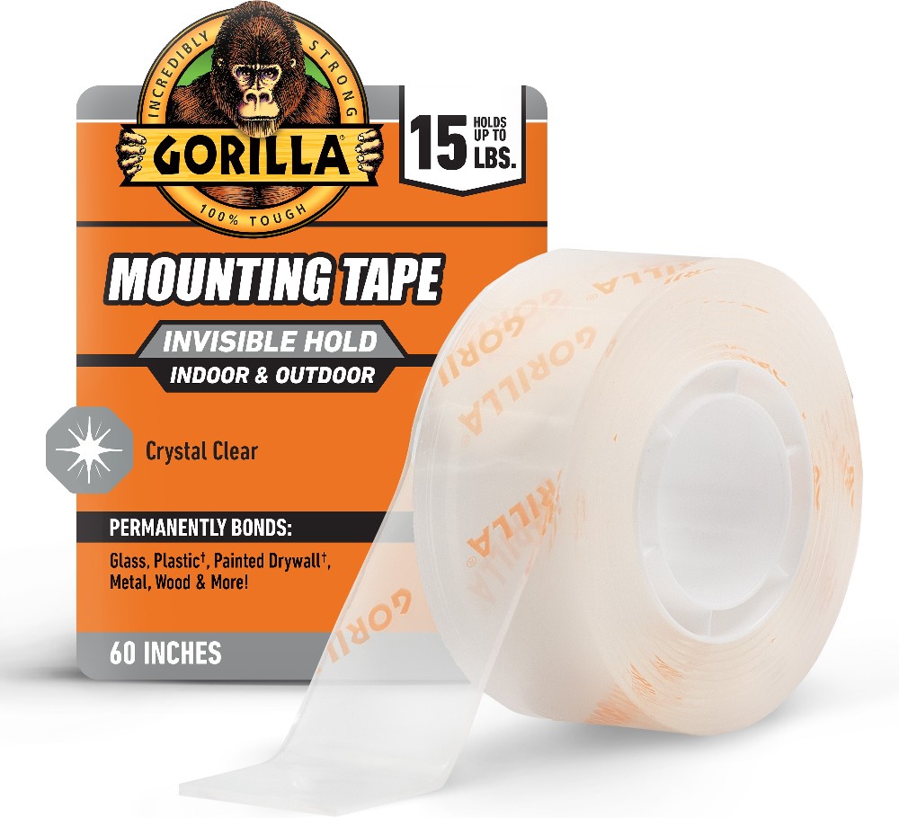 Tough Clear Mounting Tape 1-in x 5 Feet Double-Sided Tape