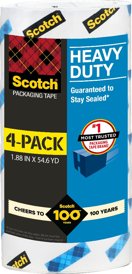 4 -Pack 1.88-in x 54.6-yd Heavy Duty Packaging tape