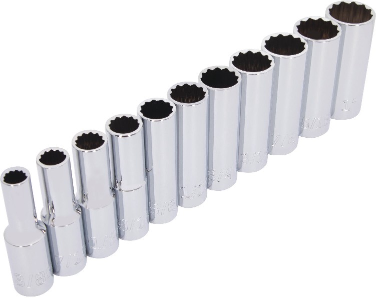1/2-in Drive Standard (SAE) Deep Socket Set 11 -Pieces