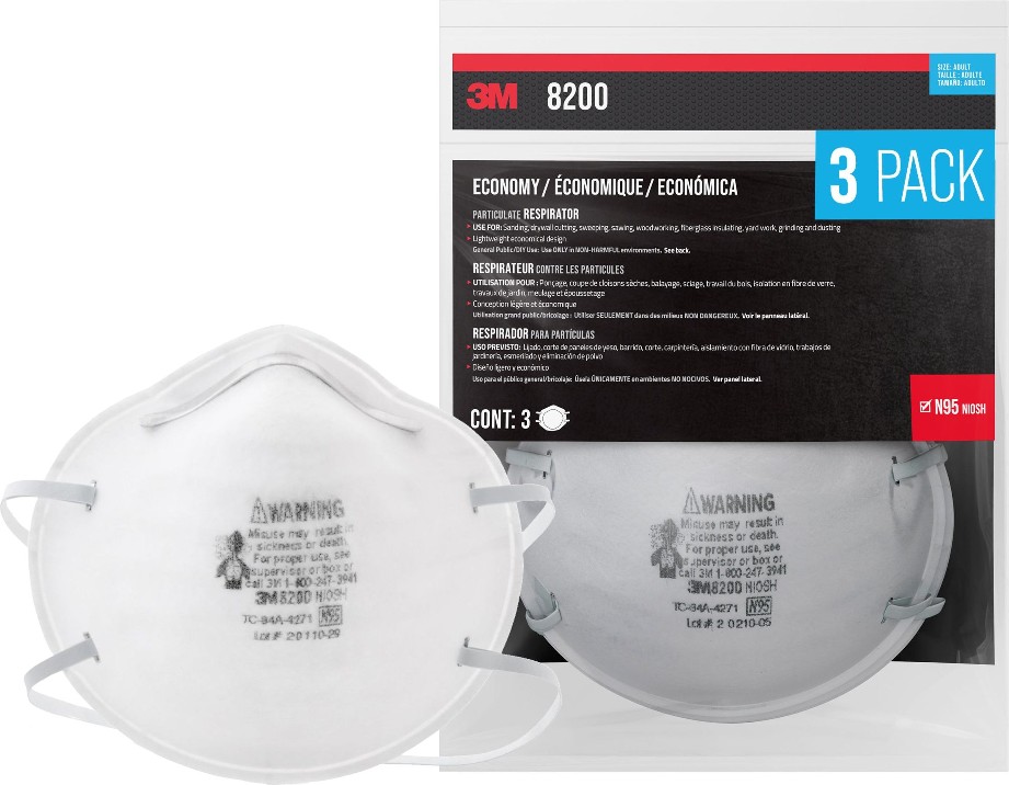 White N95 Multi-Purpose Non-Valved Respirator 3 -Pack