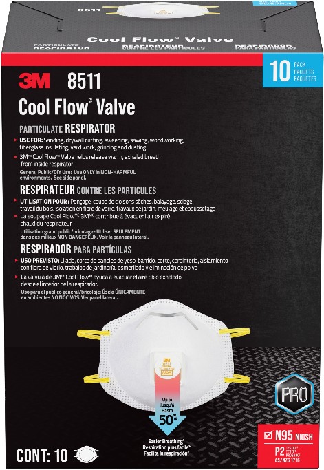 White N95 Multi-Purpose Valved Respirator 10 -Pack