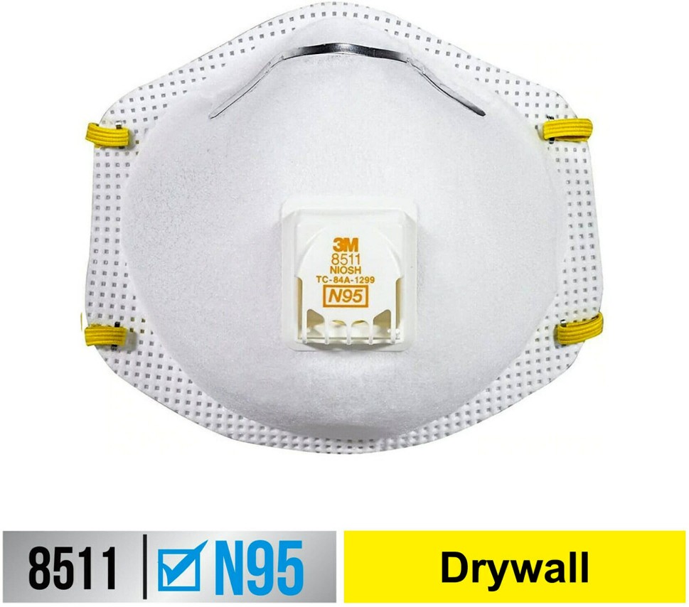 8511 White N95 Multi-Purpose Valved Respirator 2 -Pack