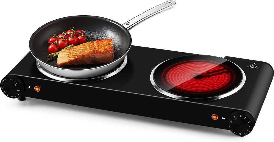 10.43-in Stainless Steel Smooth Surface 2 Burners Electric Hot Plate