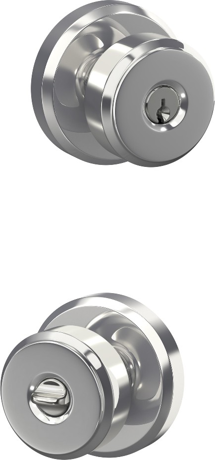 Bowery - Greyson Polished Chrome Exterior Keyed Entry Door Knob