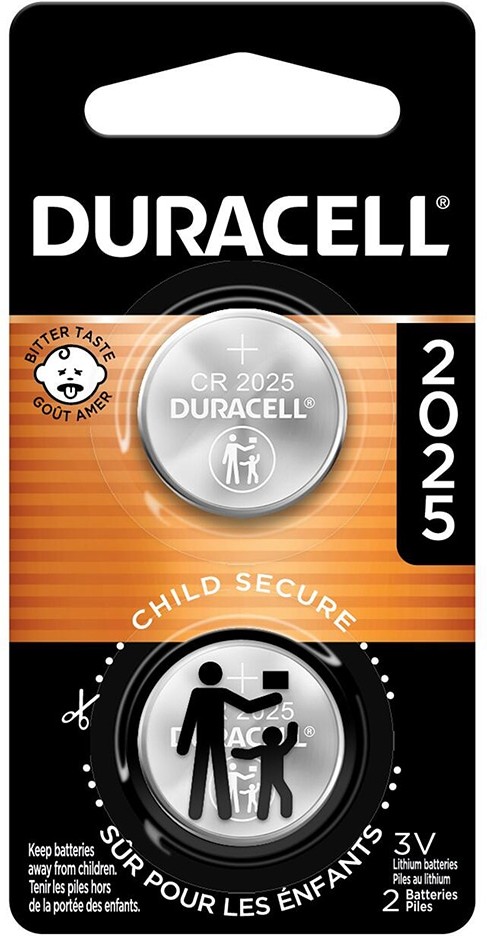 Lithium Coin with bitter coating 2025 Lithium CR2025 Coin Batteries 2 -Pack