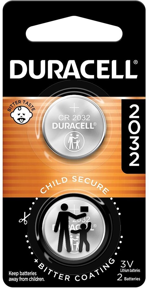 Lithium Coin with bitter coating 2032 Lithium CR2032 Coin Batteries 2 -Pack