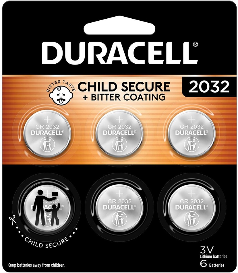 Lithium Coin with bitter coating 2032 Lithium CR2032 Coin Batteries 6 -Pack
