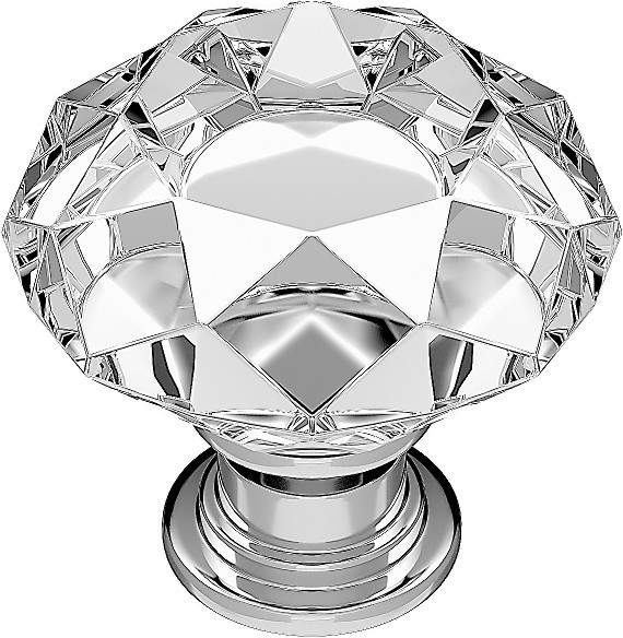Bolzano 1-3/16-in Chrome and Clear Novelty Contemporary Cabinet Knob