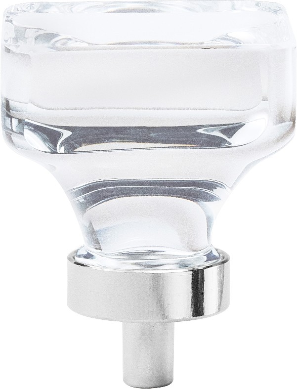 Glacio 1-3/8-in Clear and Polished Chrome Square Contemporary Cabinet Knob