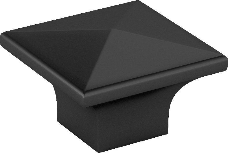 McKenzie 1-1/4-in Matte Black Square Contemporary Cabinet Knob