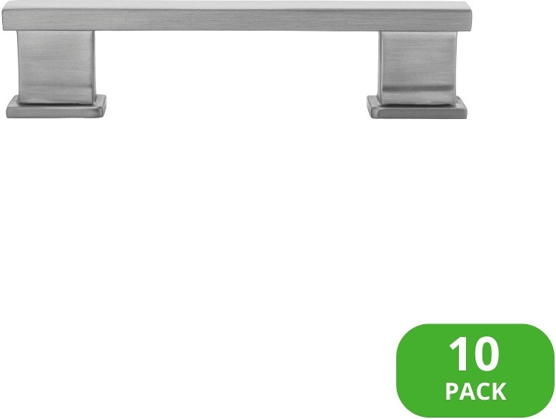 High Desert 3-1/2-in , 89mm Center to Center Satin Nickel Rectangular Bar Drawer Pulls 10 -Pack