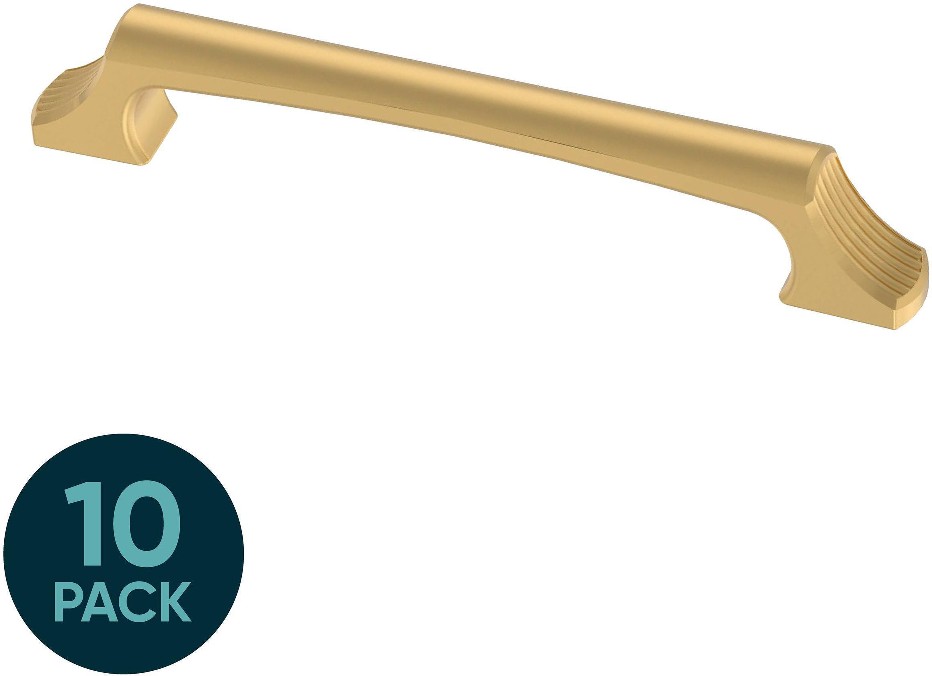 Sorley 5-1/16-in , 128mm Center to Center Brushed Brass Arch Handle Drawer Pulls 10 -Pack