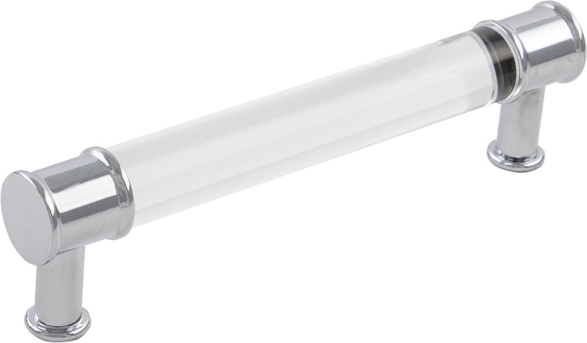 Midway 5-1/16-in , 128mm Center to Center Crysacrylic with Chrome Rectangular Bar Drawer Pulls
